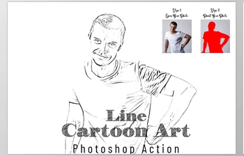Download Line Cartoon Art <span class='badge badge-warning'>PS</span> Action <span class='badge badge-warning'>CreativeMarket</span> - 7325238