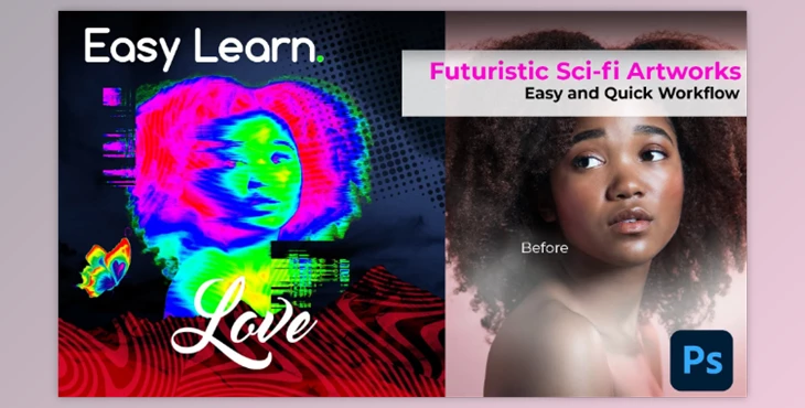Download Futuristic Sci-fi Neon Style Portrait Photo Manipulation in Photoshop