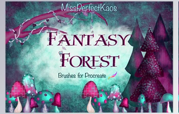Download Fantasy Forest-98 <span class='badge badge-warning'>Procreate</span> Brushes <span class='badge badge-warning'>CreativeMarket</span> - 7209601