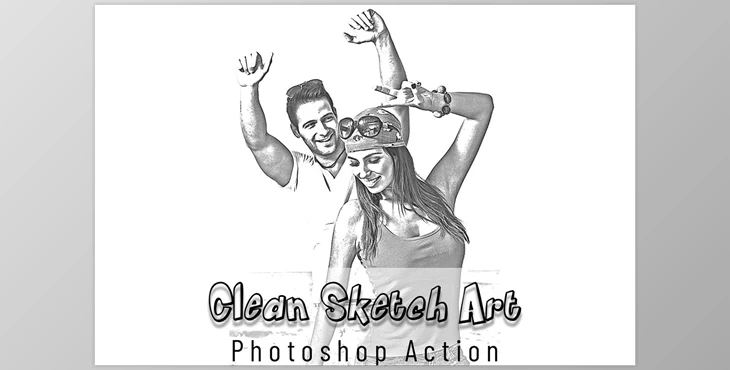 Download Clean Sketch Art Photoshop Action CreativeMarket - 7332640