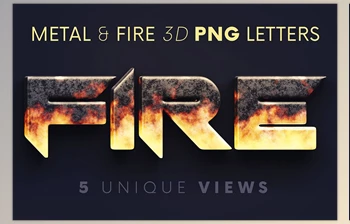 Download Metal & Fire – <span class='badge badge-warning'>3D</span> Lettering CreativeMarket - 7255576