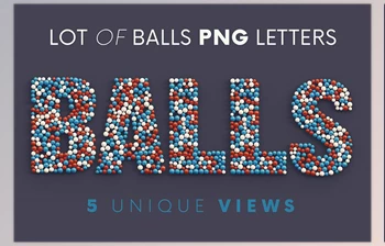 Download Lot of Balls – <span class='badge badge-warning'>3D</span> Lettering CreativeMarket - 7255573