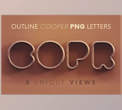 Download Outline Cooper – 3D Lettering CreativeMarket - 7255585