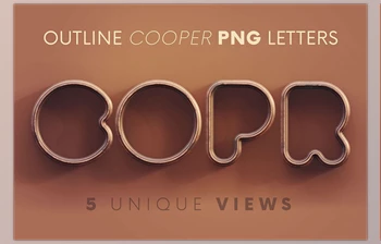 Download Outline Cooper – <span class='badge badge-warning'>3D</span> Lettering CreativeMarket - 7255585