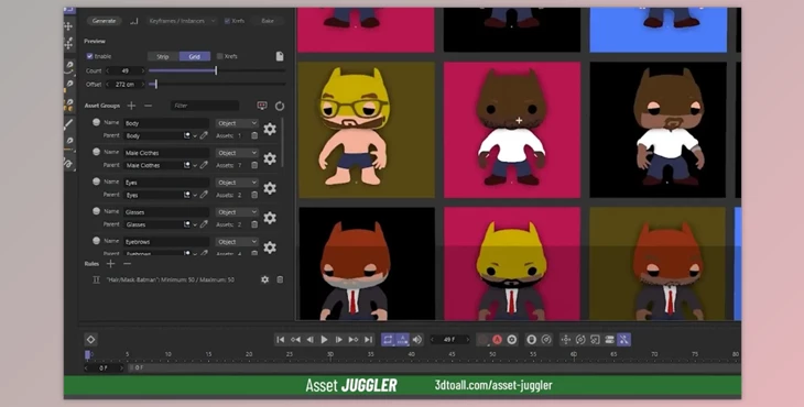 Download Asset Juggler - Cinema 4D Plugin - Combination Generator v1.3