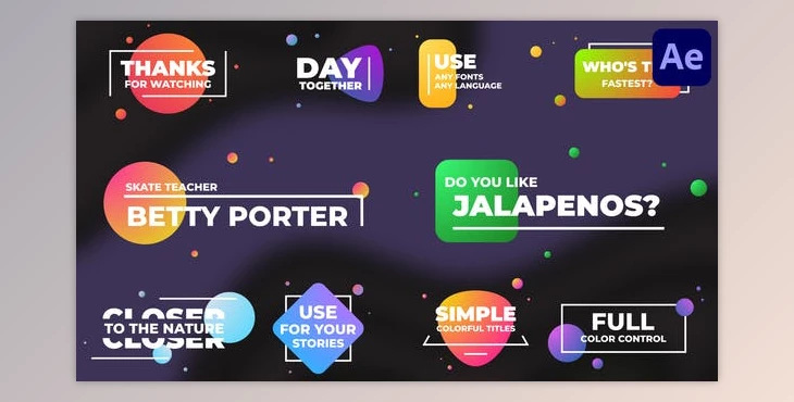 Download Simple Colorful Titles for After Effects (Videohive 38539510) - AE Project