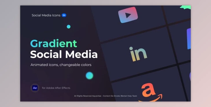 Download Animated Gradient Social Media Icons (Videohive 38326740) - AE Project