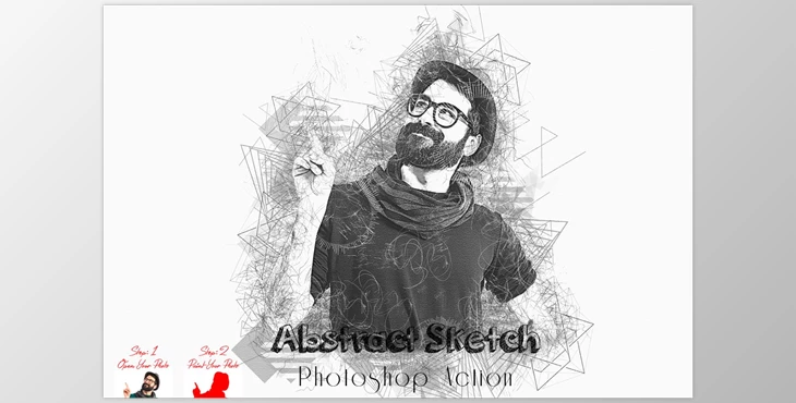Download Abstract Sketch Photoshop Action CreativeMarket - 7353553