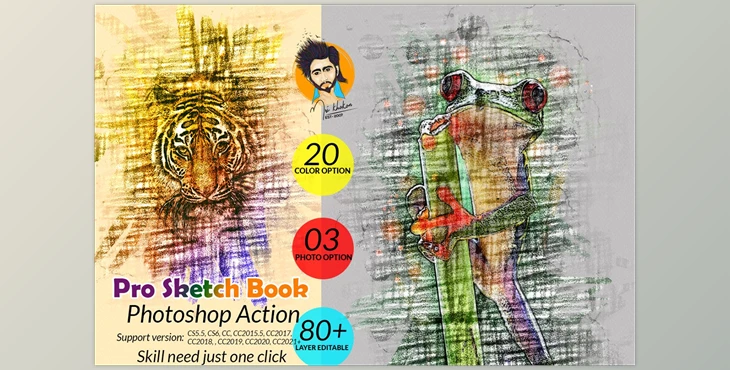 Download Pro Sketch Book Photoshop Action CreativeMarket - 5796722