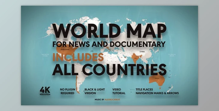 Download World Map – For News and Documentary (Videohive 35770205) - AE Project