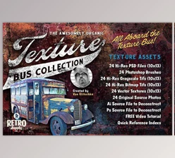 Download THE AWESOMELY ORGANIC TEXTURE BUS COLLECTION FOR ADOBE PHOTOSHOP - RetroSupply