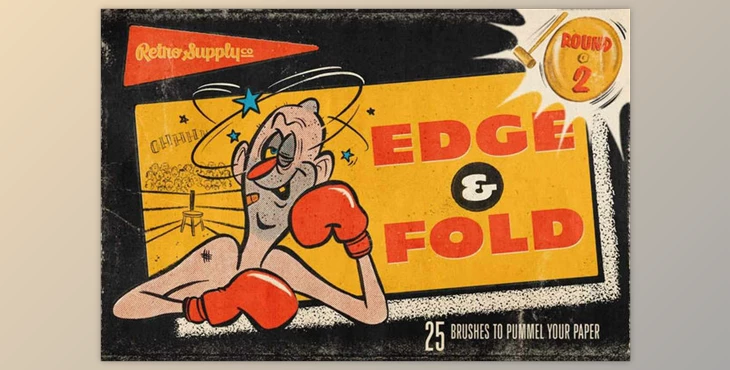 Download RetroSupply – Edge & Fold Distressor Brushes for Photoshop