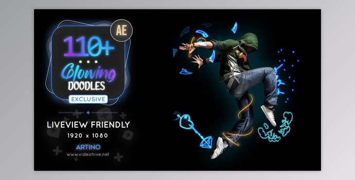 Download 110 Glowing Doodles Pack (Videohive 38543976) - AE Project