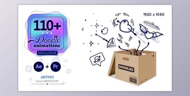 Download 110 Animated Doodles Pack (Videohive 28732986) - AE Project