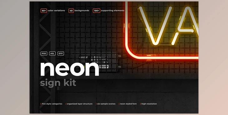 Download Neon Sign Kit CreativeMarket - 7312858