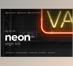 Download Neon Sign Kit CreativeMarket - 7312858