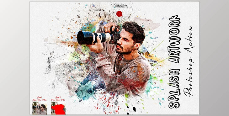 Download Splash Artwork Photoshop Action CreativeMarket - 7374739