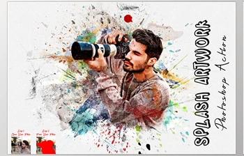 Download Splash Artwork Photoshop Action <span class='badge badge-warning'>CreativeMarket</span> - 7374739