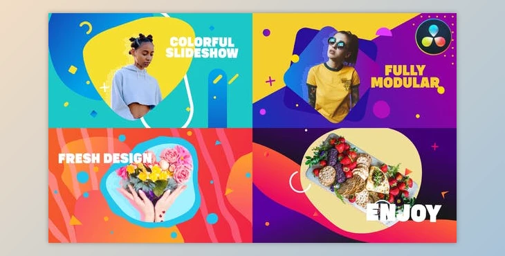 Download Smooth Colorful Slideshow | DaVinci Resolve (Videohive 38490186)