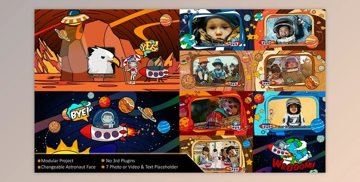 Download Cartoon Astronaut Space Travel (Videohive 38633686) - AE Project