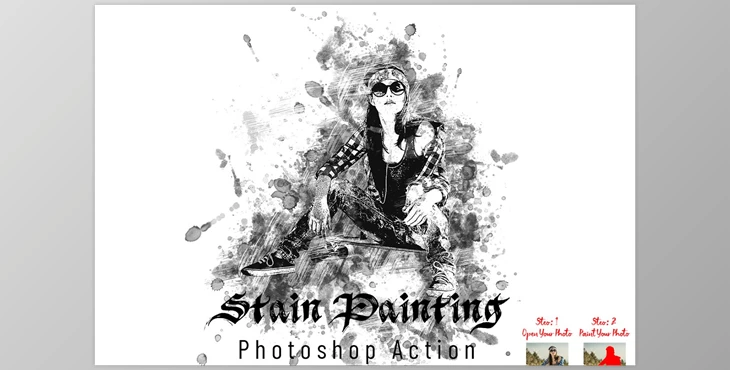 Download Stain Painting Photoshop Action CreativeMarket - 7395530