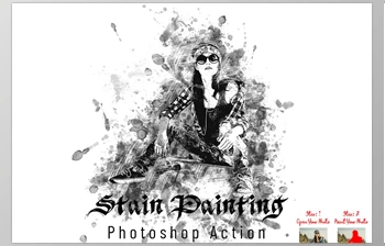 Download Stain Painting Photoshop <span class='badge badge-warning'>Action</span> CreativeMarket - 7395530