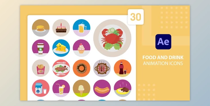 Download Food and Drink Animation Icons | After Effects (Videohive 38614867) - AE Project
