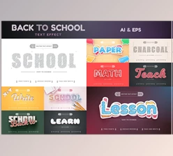 Download Set 10 School Editable Text Effects CreativeMarket - 7401414