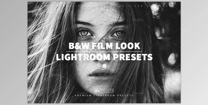 Download 10 B&W FILM LOOK Lightroom Presets CreativeMarket - 7057725