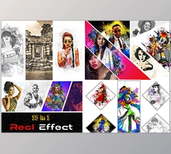 Download 15 in 1 Real Effect Photoshop Action CreativeMarket - 7408924