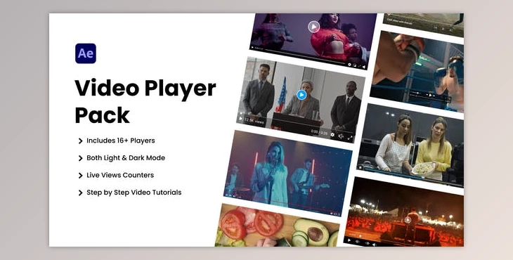 Download Video Player Pack (Videohive 38163101) - AE Project