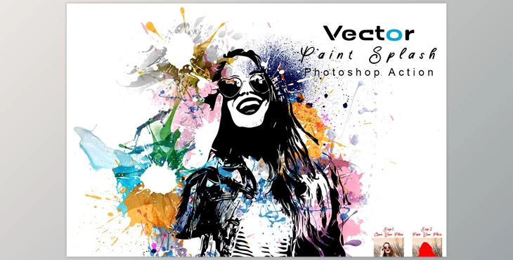 Download Vector Paint Splash Photoshop Action CreativeMarket - 7413816