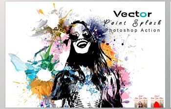 Download Vector Paint Splash Photoshop <span class='badge badge-warning'>Action</span> CreativeMarket - 7413816