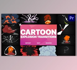 Download Cartoon Explosions Transitions | Premiere Pro MOGRT (Videohive 38745115)