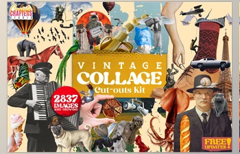 Download Vintage Collage <span class='badge badge-warning'>Kit</span> 2837+ Elements – CreativeMarket - 6685351