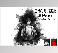 Download Ink Bleed Effect Photoshop Action CreativeMarket - 7446646