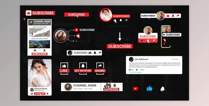 Download Youtube Notification Pack (Videohive 38924956) - AE Project