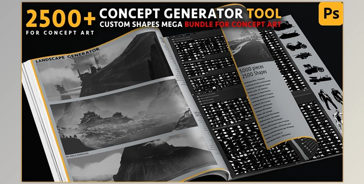 Download Artstation – Concept Generator Tool [Custom shape Mega BUNDLE – 5200 pieces ] [Photoshop]