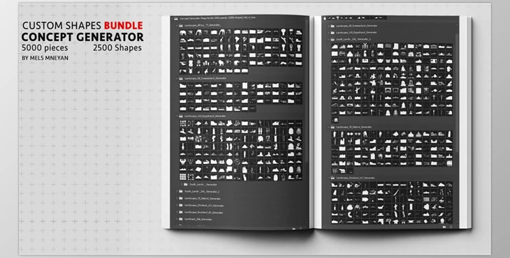 Download Artstation – Concept Generator Tool [Custom shape Mega BUNDLE – 5200 pieces ] [Photoshop]