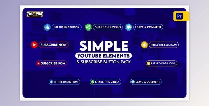 Download Simple YouTube Elements And Subscribe Button Pack (Videohive 36153588)