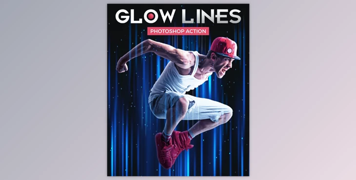 Download Glow Lines Photoshop Action