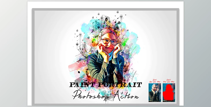 Download Paint Portrait Photoshop Action CreativeMarket - 7470554