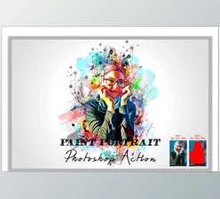 Download Paint Portrait Photoshop Action CreativeMarket - 7470554