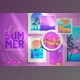 Download Oh Summer Neon sunset scene set CreativeMarket - 6211892