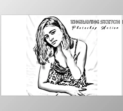 Download Engraving Sketch Photoshop Action CreativeMarket - 7492971