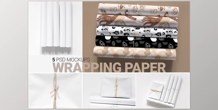 Download Paper Rolls Mockup Wrapping Layered CreativeMarket - 6607284