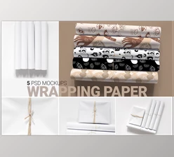 Download Paper Rolls Mockup Wrapping Layered CreativeMarket - 6607284