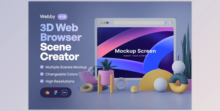 Download Webby – 3D Phone Scene Mockups CreativeMarket - 7479227