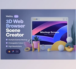 Download Webby – 3D Phone Scene Mockups CreativeMarket - 7479227