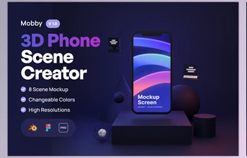 Download Mobby – <span class='badge badge-warning'>3D</span> Phone Scene Creator CreativeMarket - 7420356